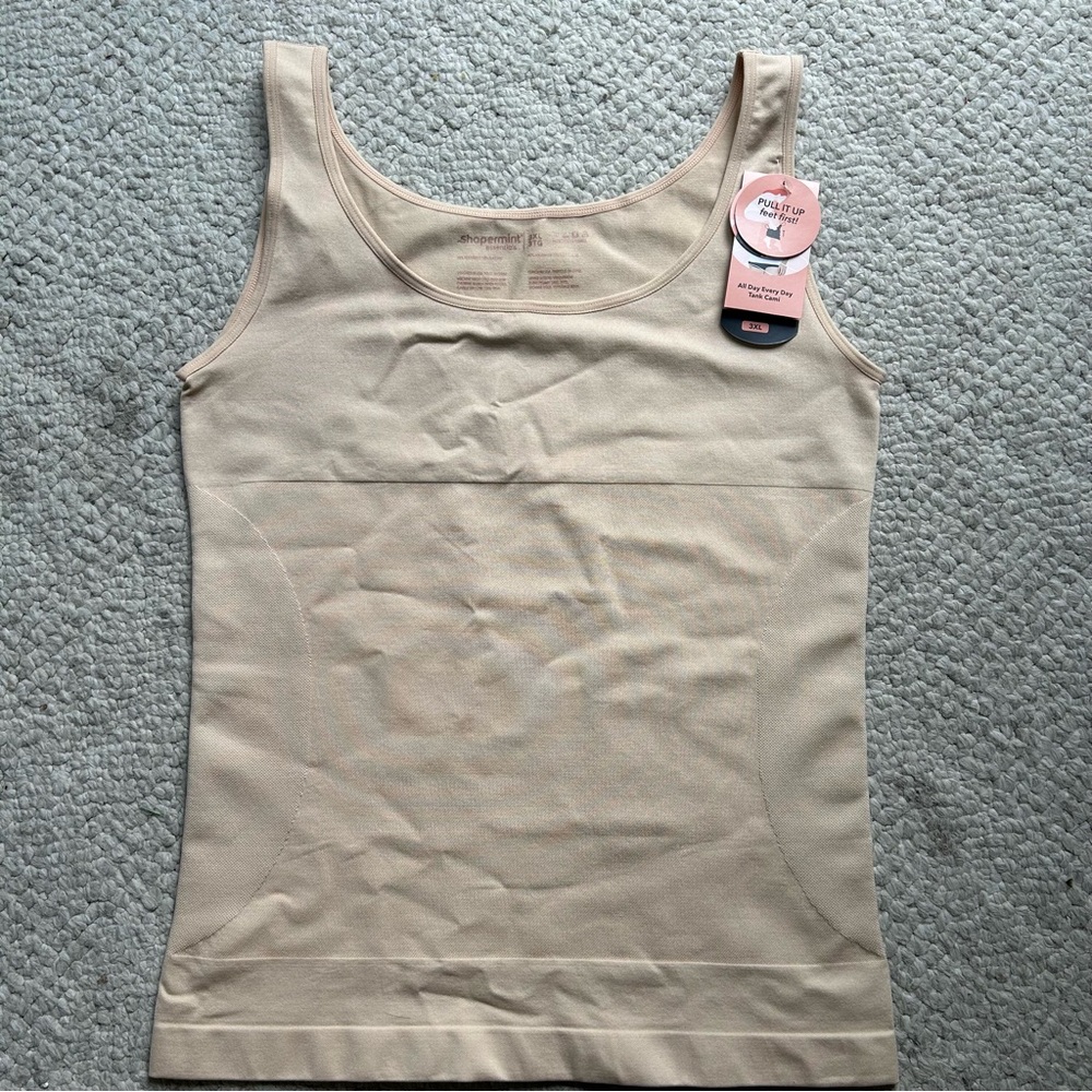 NWT Shapermint Essentials Beige Tank Cami Women 3XL Shapewear